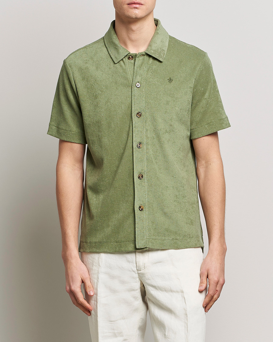 Mies | Terry | Morris | Hunter Terry Short Sleeve Shirt Sage Green