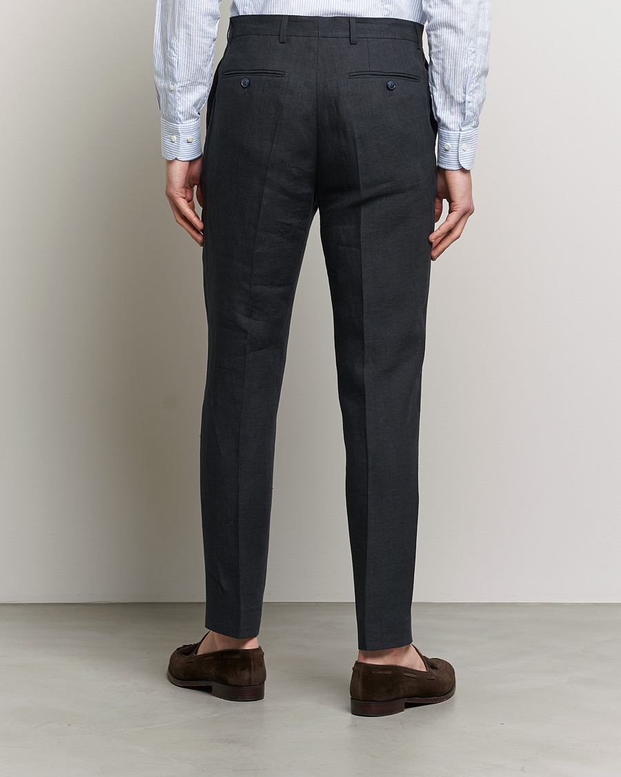 Mies | Housut | Morris | Bobby Linen Suit Trousers Navy