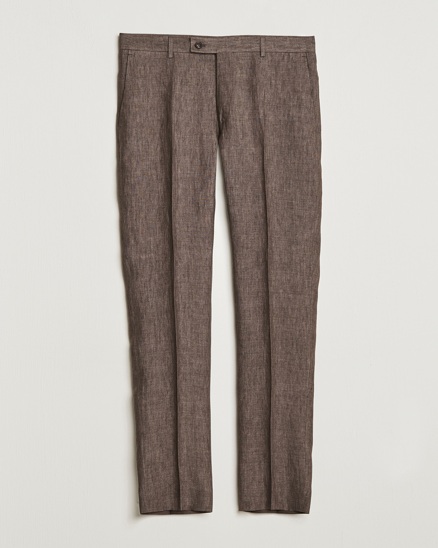 Mies | Housut | Morris | Bobby Linen Suit Trousers Brown