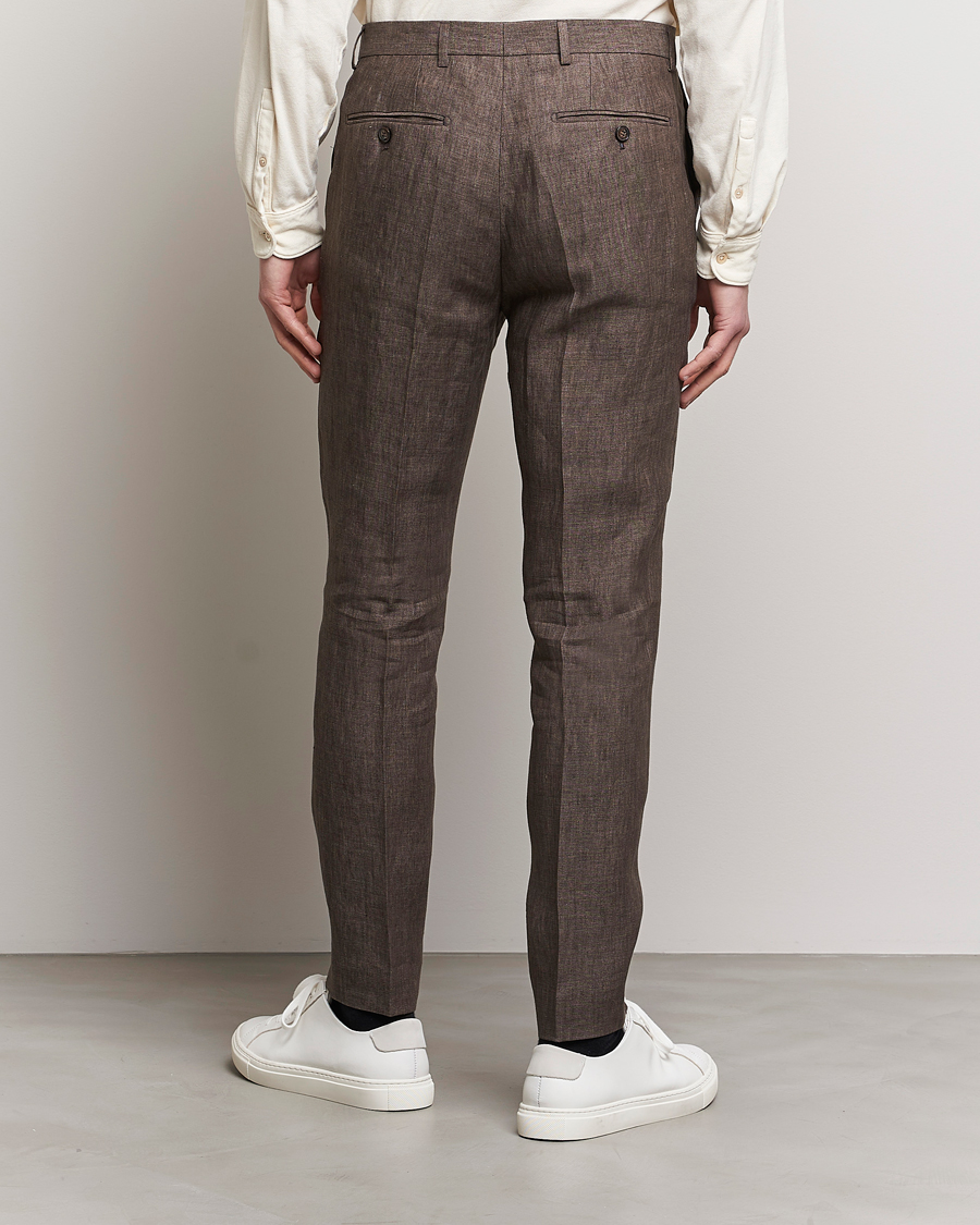 Mies | Housut | Morris | Bobby Linen Suit Trousers Brown