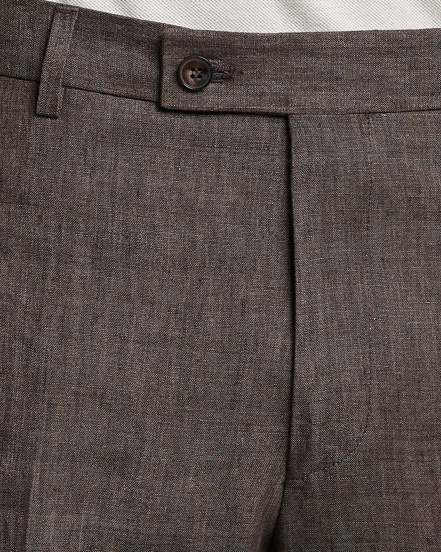 Mies | Housut | Morris | Bobby Linen Suit Trousers Brown