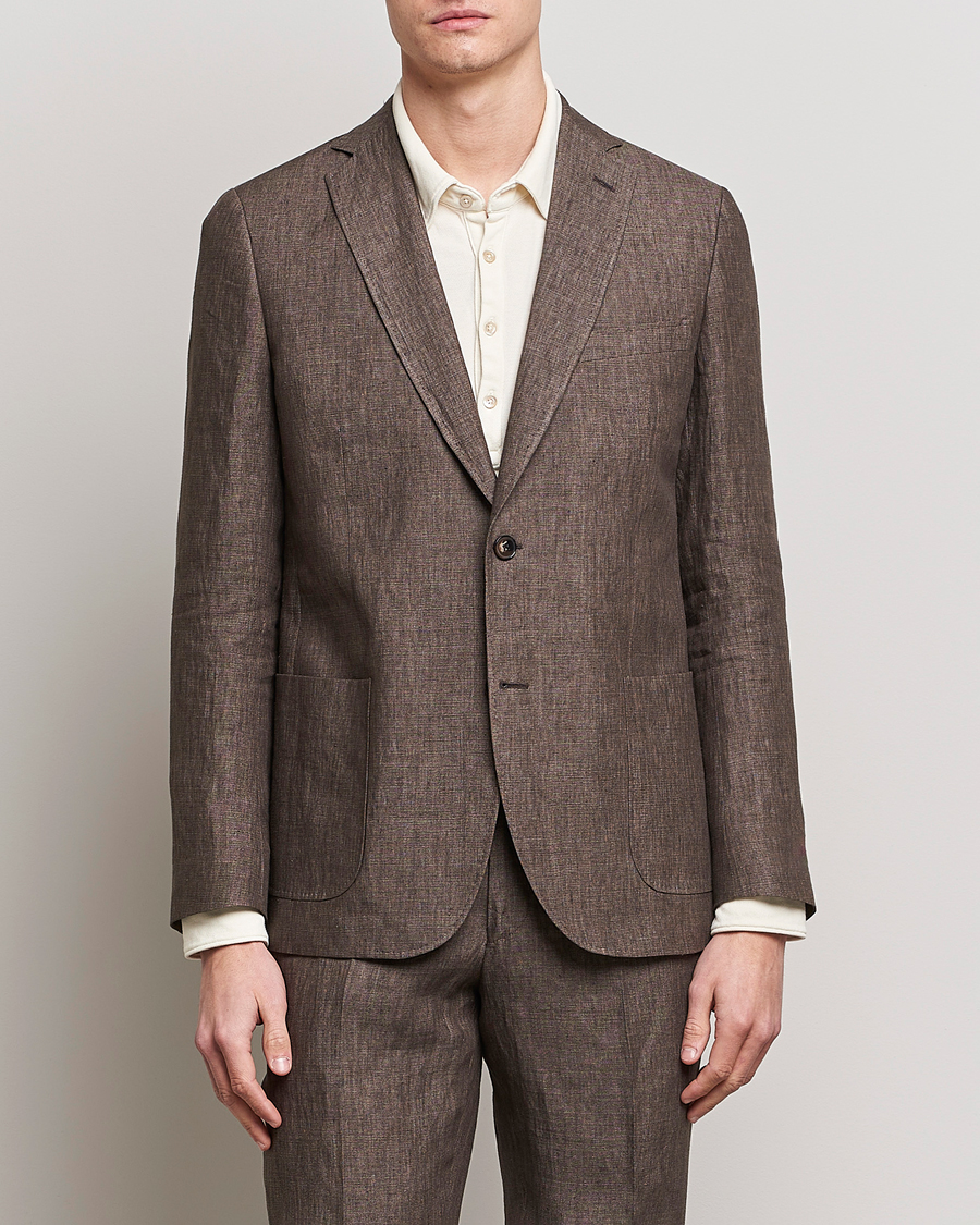Mies | Morris | Morris | Archie Linen Suit Blazer Brown