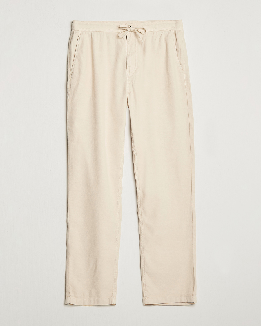 Mies | Housut | Morris | Fenix Linen Drawstring Trousers Beige
