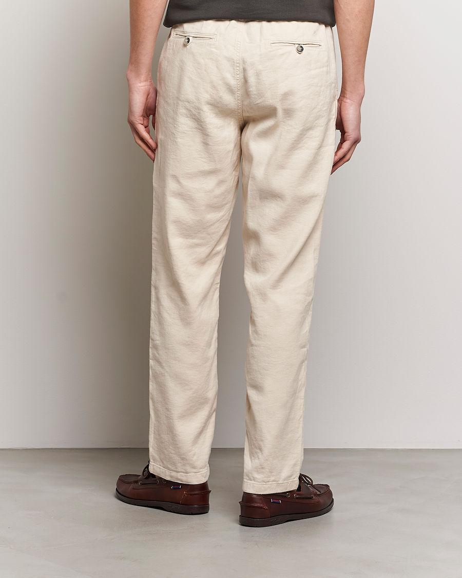 Mies | Housut | Morris | Fenix Linen Drawstring Trousers Beige