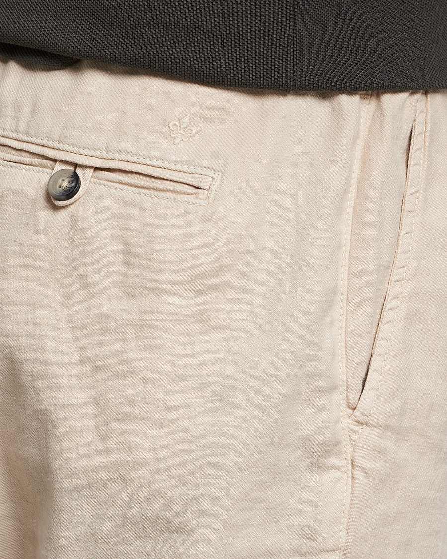 Mies | Housut | Morris | Fenix Linen Drawstring Trousers Beige