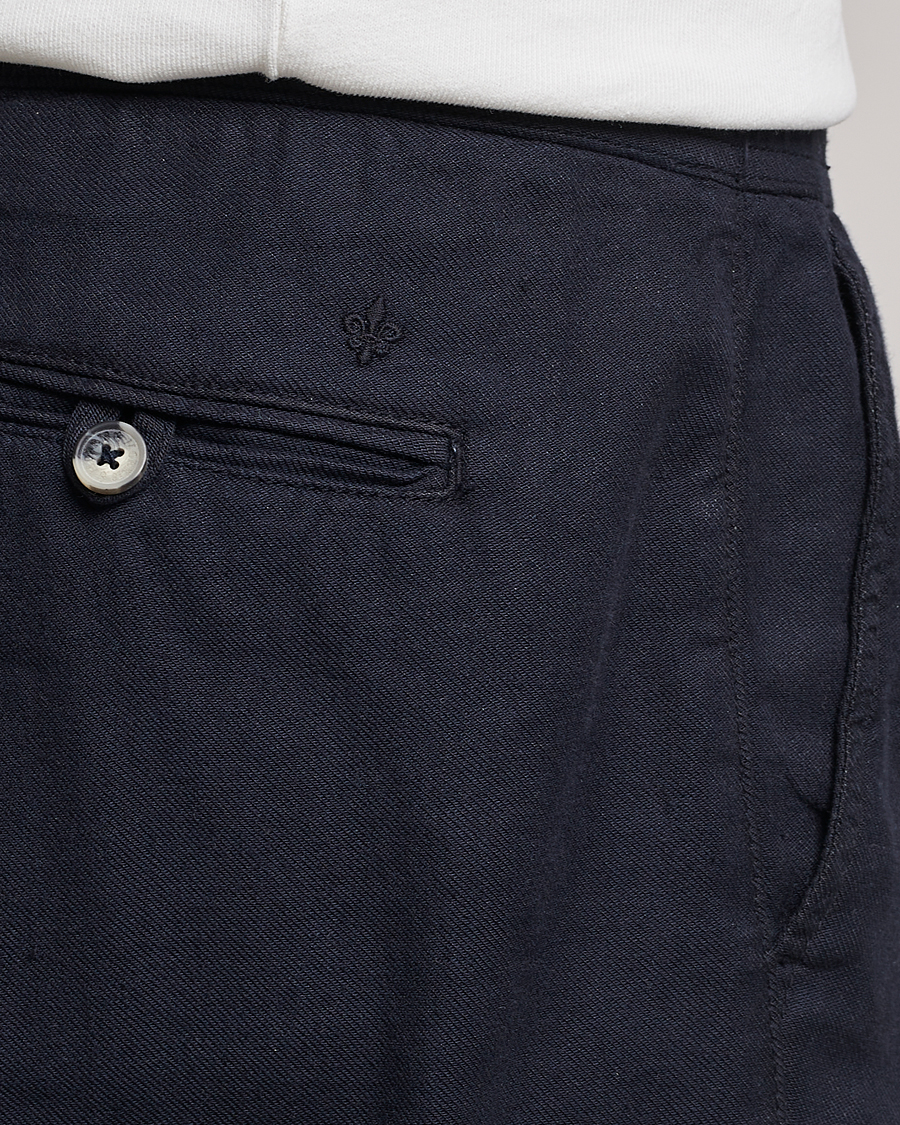 Mies | Housut | Morris | Fenix Linen Drawstring Trousers Navy