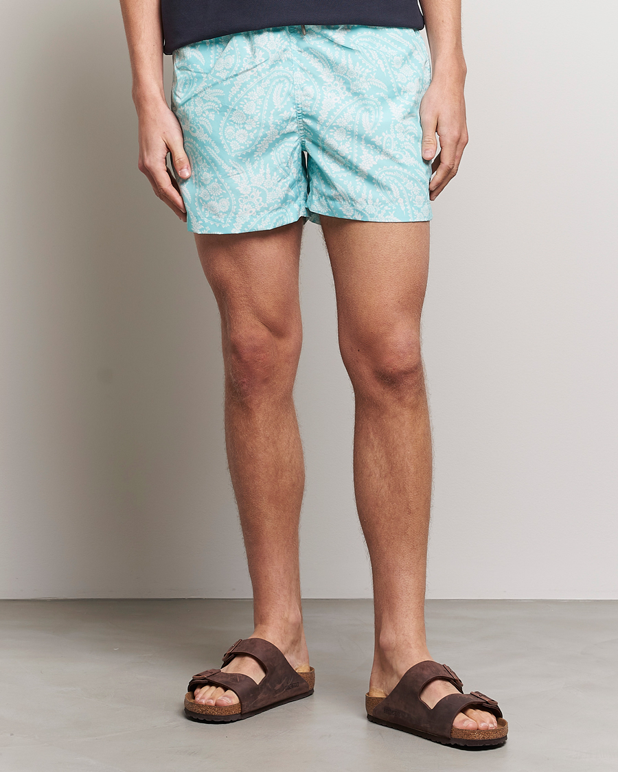 Mies | Uimahousut | Morris | Paisley Bathing Trunks Turquoise