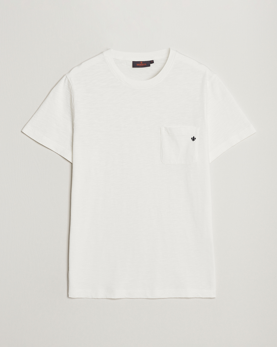 Mies | T-paidat | Morris | Lily Slub Pocket Crew Neck Tee White