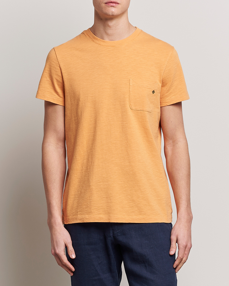 Mies | T-paidat | Morris | Lily Slub Pocket Crew Neck Tee Orange