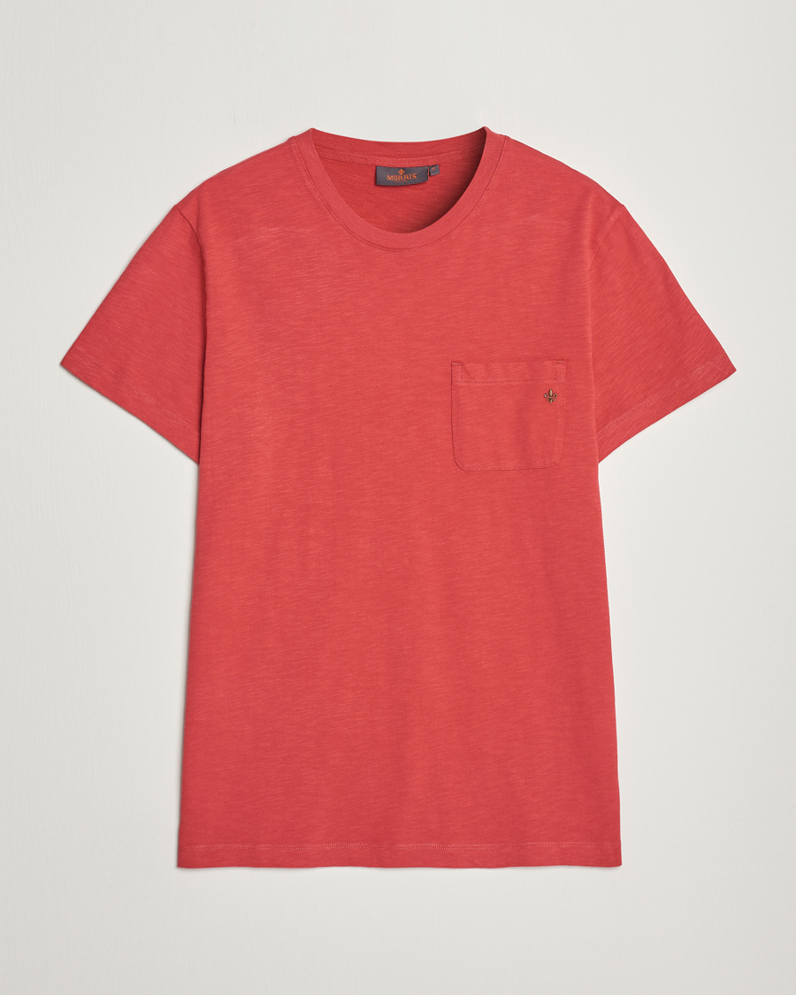 Mies | T-paidat | Morris | Lily Slub Pocket Crew Neck Tee Red