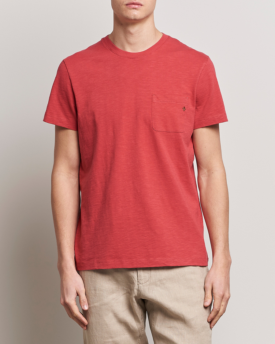 Mies | T-paidat | Morris | Lily Slub Pocket Crew Neck Tee Red