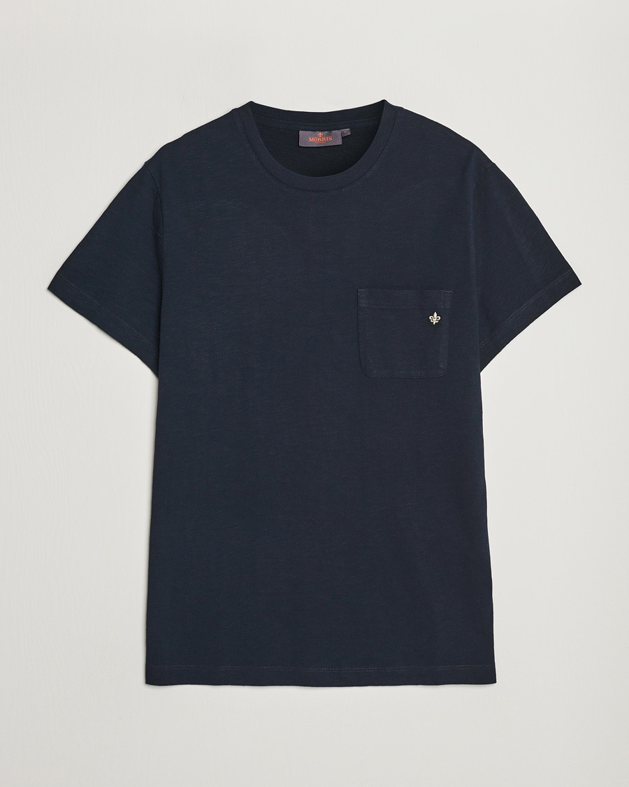 Mies | T-paidat | Morris | Lily Slub Pocket Crew Neck Tee Navy