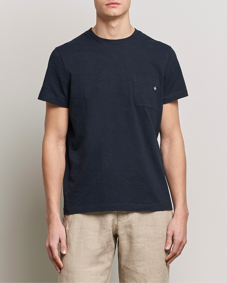 Mies | T-paidat | Morris | Lily Slub Pocket Crew Neck Tee Navy