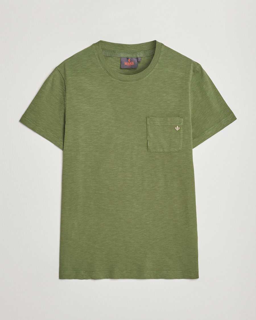 Mies | T-paidat | Morris | Lily Slub Pocket Crew Neck Tee Olive
