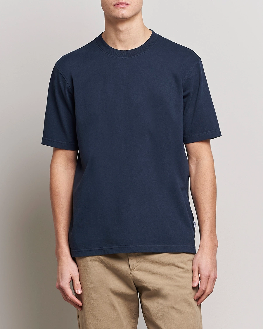 Mies |  | NN07 | Adam Pima Crew Neck T-Shirt Navy Blue
