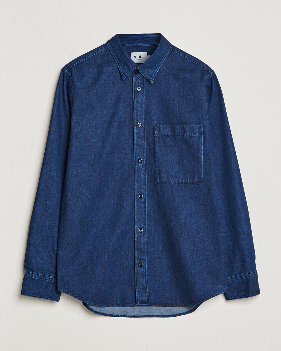 Mies | Kauluspaidat | NN07 | Cohen Tencel Denim Shirt Dark Indigo