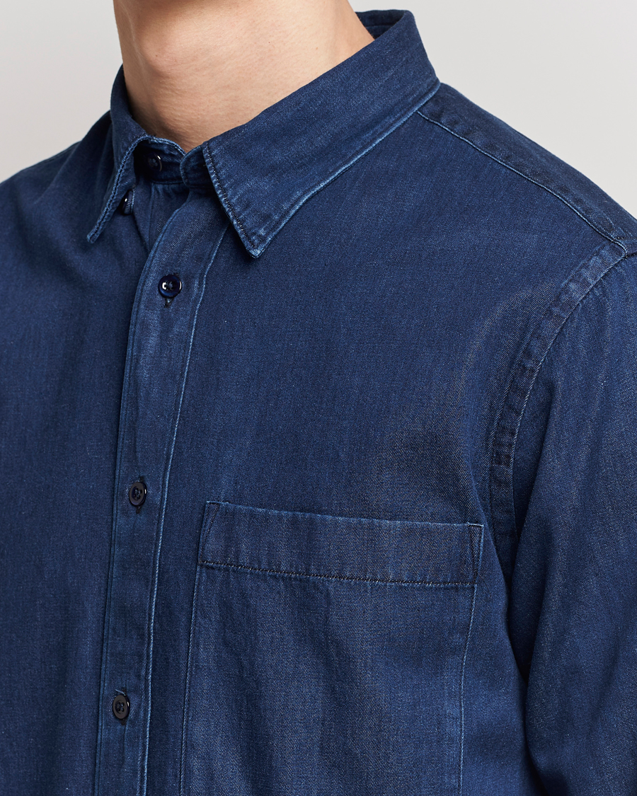 Mies | Kauluspaidat | NN07 | Cohen Tencel Denim Shirt Dark Indigo