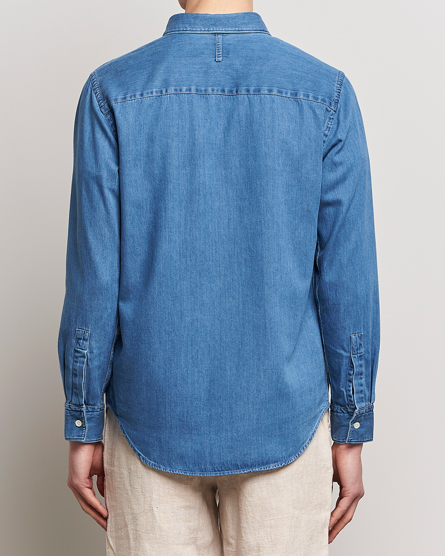 Mies | Kauluspaidat | NN07 | Cohen Tencel Denim Shirt Medium Blue