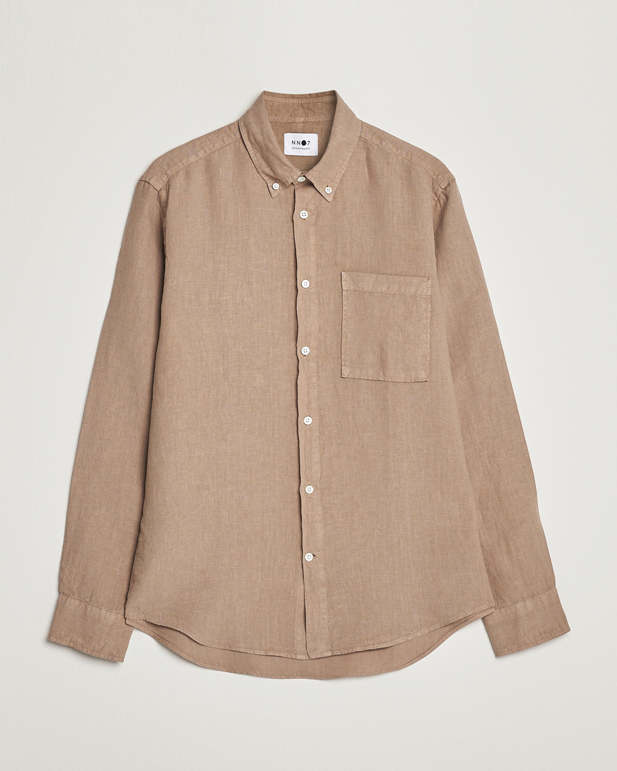 Mies | Kauluspaidat | NN07 | Arne Linen Shirt Greige