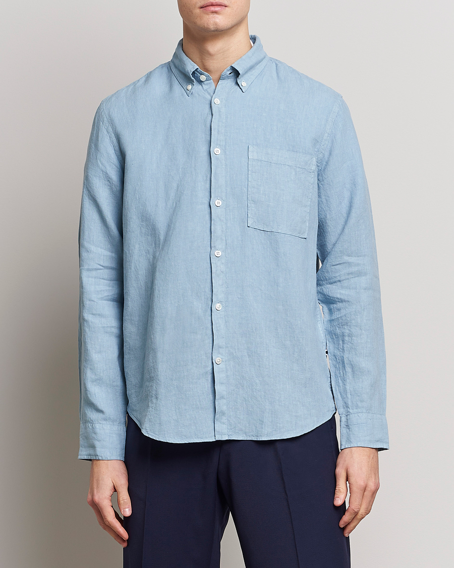 Mies | Pellavapaidat | NN07 | Arne Linen Shirt Ashley Blue