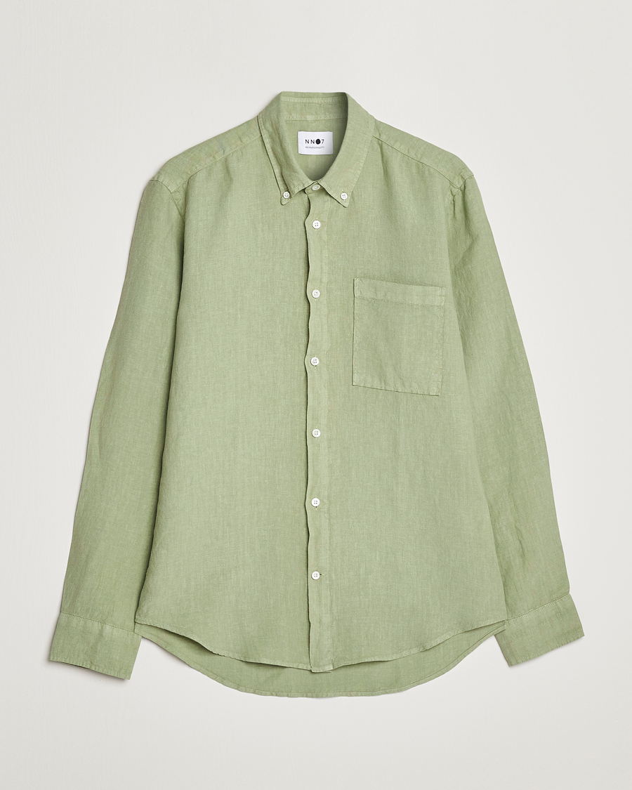 Mies | Kauluspaidat | NN07 | Arne Linen Shirt Pale Green