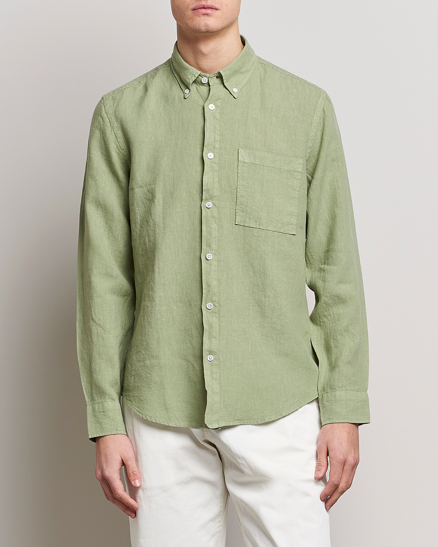 Mies | NN07 | NN07 | Arne Linen Shirt Pale Green