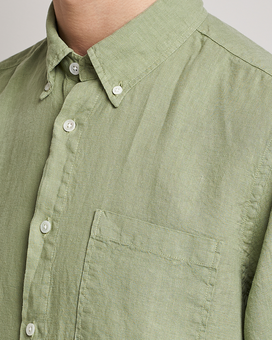 Mies | Kauluspaidat | NN07 | Arne Linen Shirt Pale Green