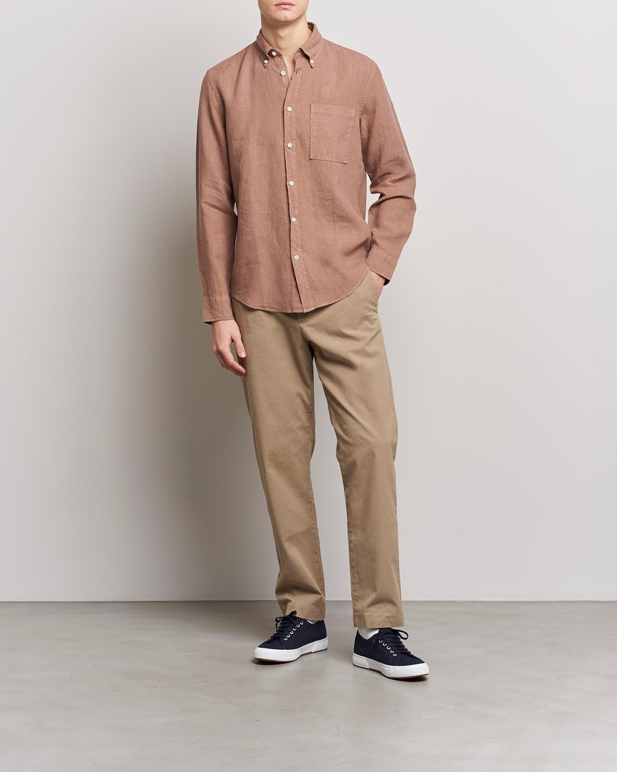Mies | Kauluspaidat | NN07 | Arne Linen Shirt Nougat