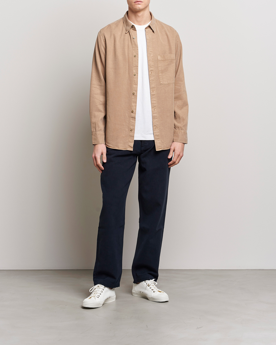 Mies | Kauluspaidat | NN07 | Cohen Tencel Shirt Greige