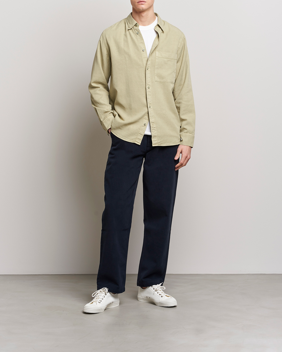 Mies | Kauluspaidat | NN07 | Cohen Tencel Shirt Pale Green