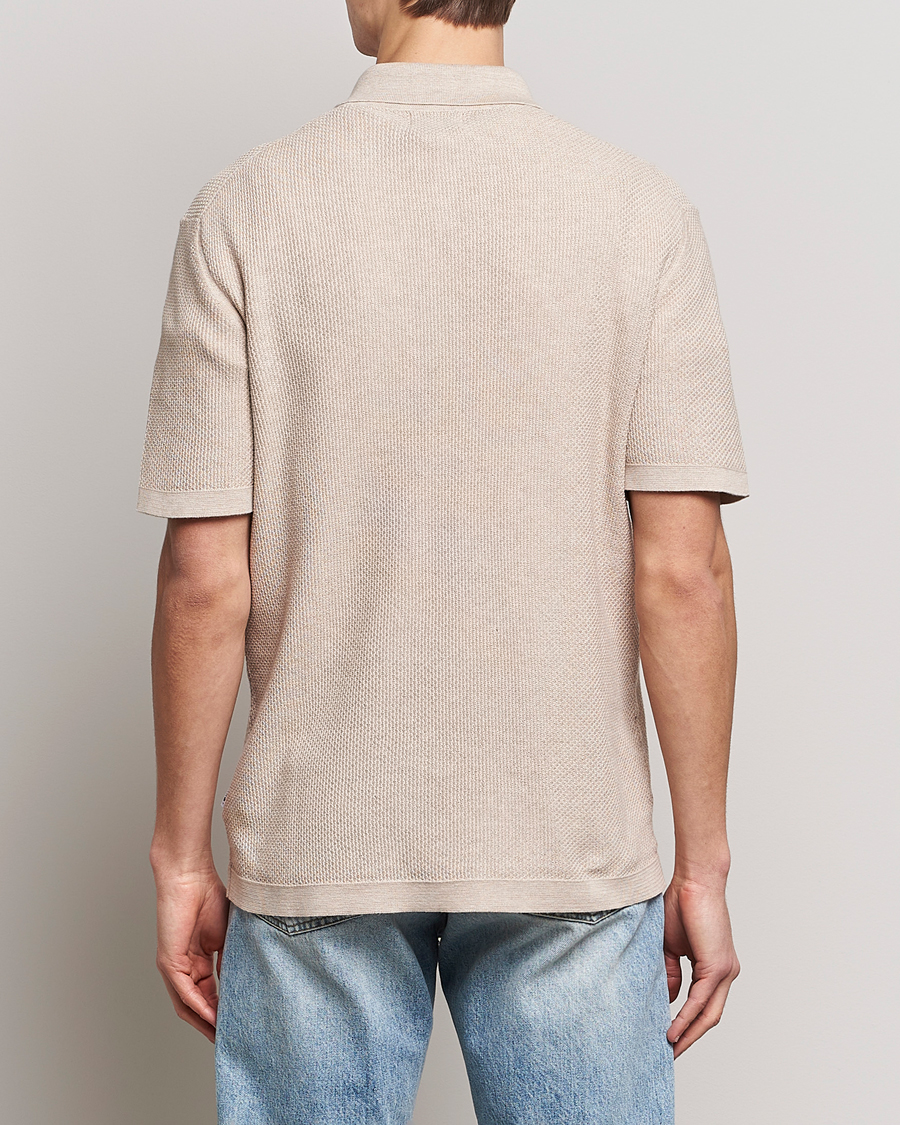 Mies | Pikeet | NN07 | Hansie Structured Zip Polo Cream