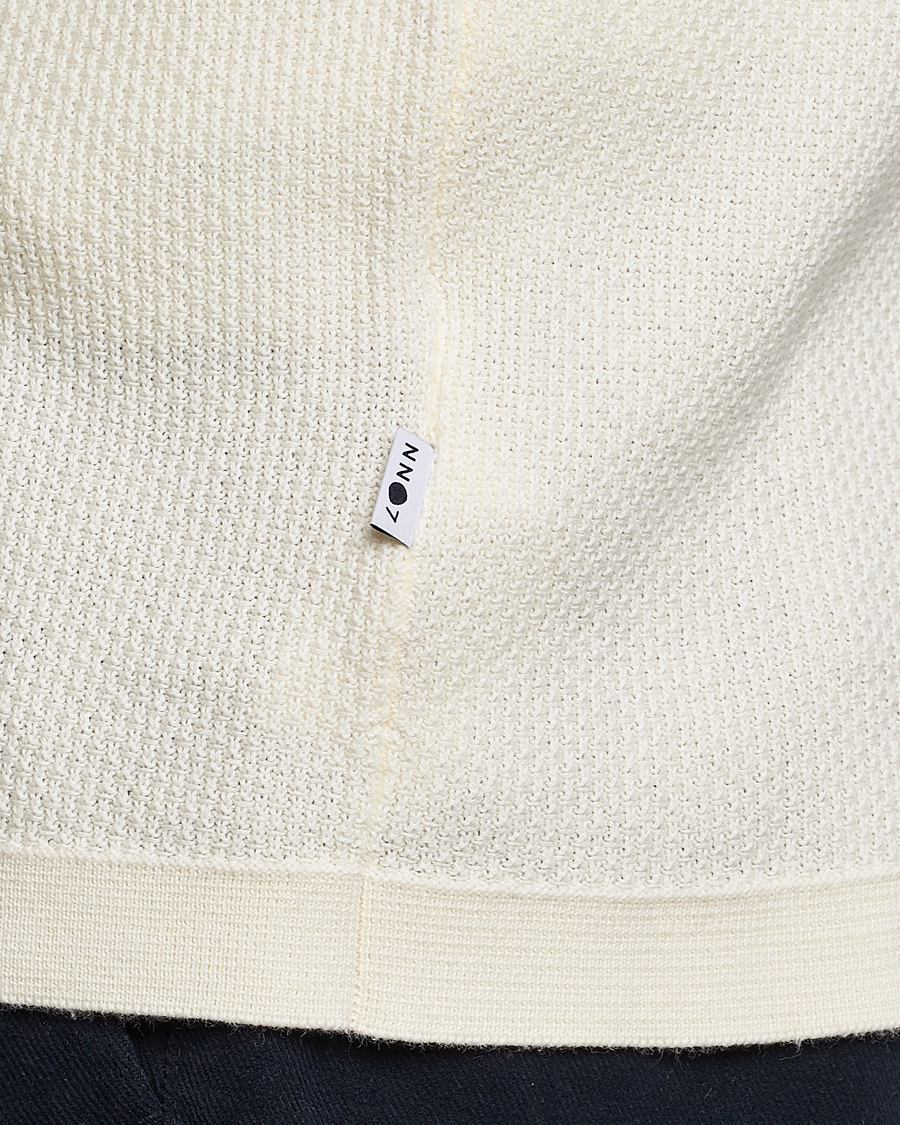 Mies | Pikeet | NN07 | Hansie Structured Zip Polo Ecru