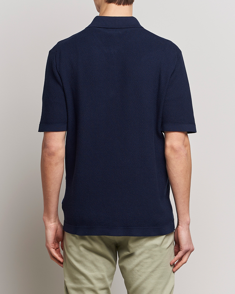 Mies | Pikeet | NN07 | Hansie Structured Zip Polo Navy Blue