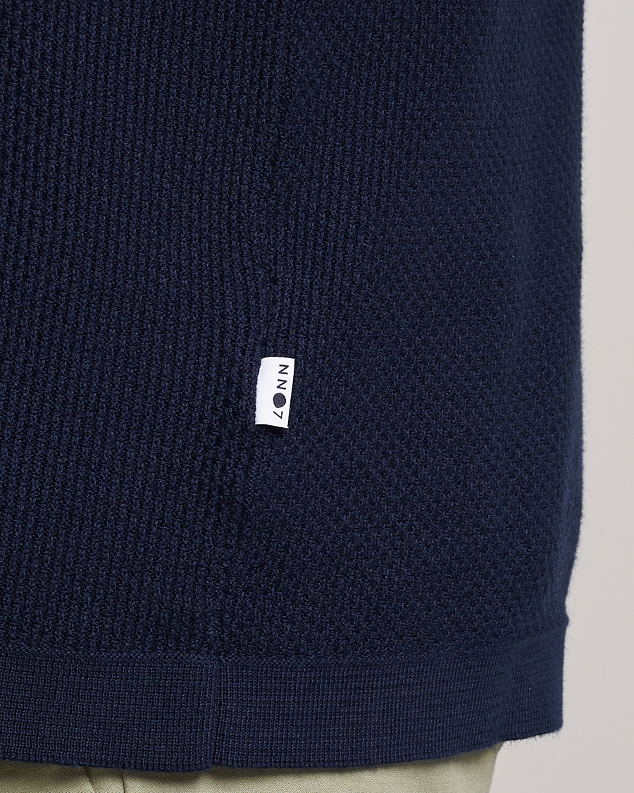 Mies | Pikeet | NN07 | Hansie Structured Zip Polo Navy Blue
