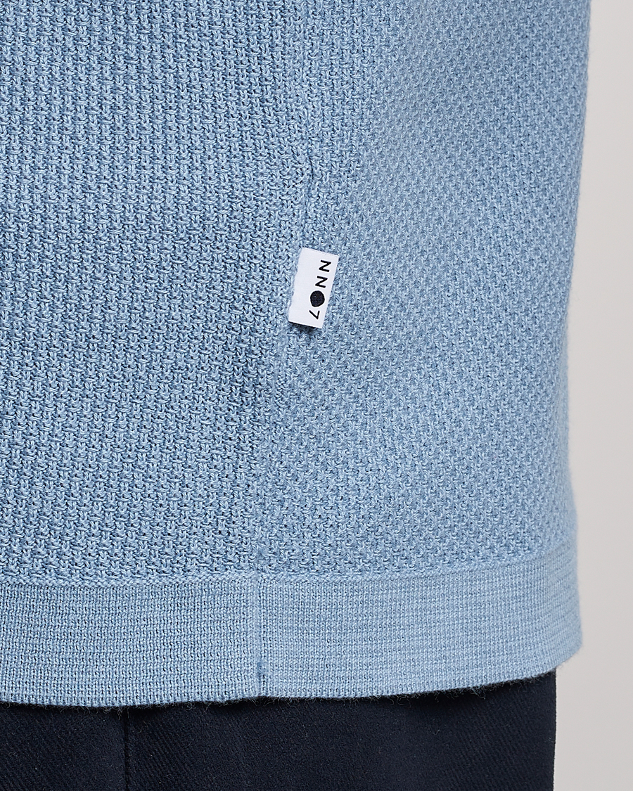 Mies | Pikeet | NN07 | Hansie Structured Zip Polo Ashley Blue