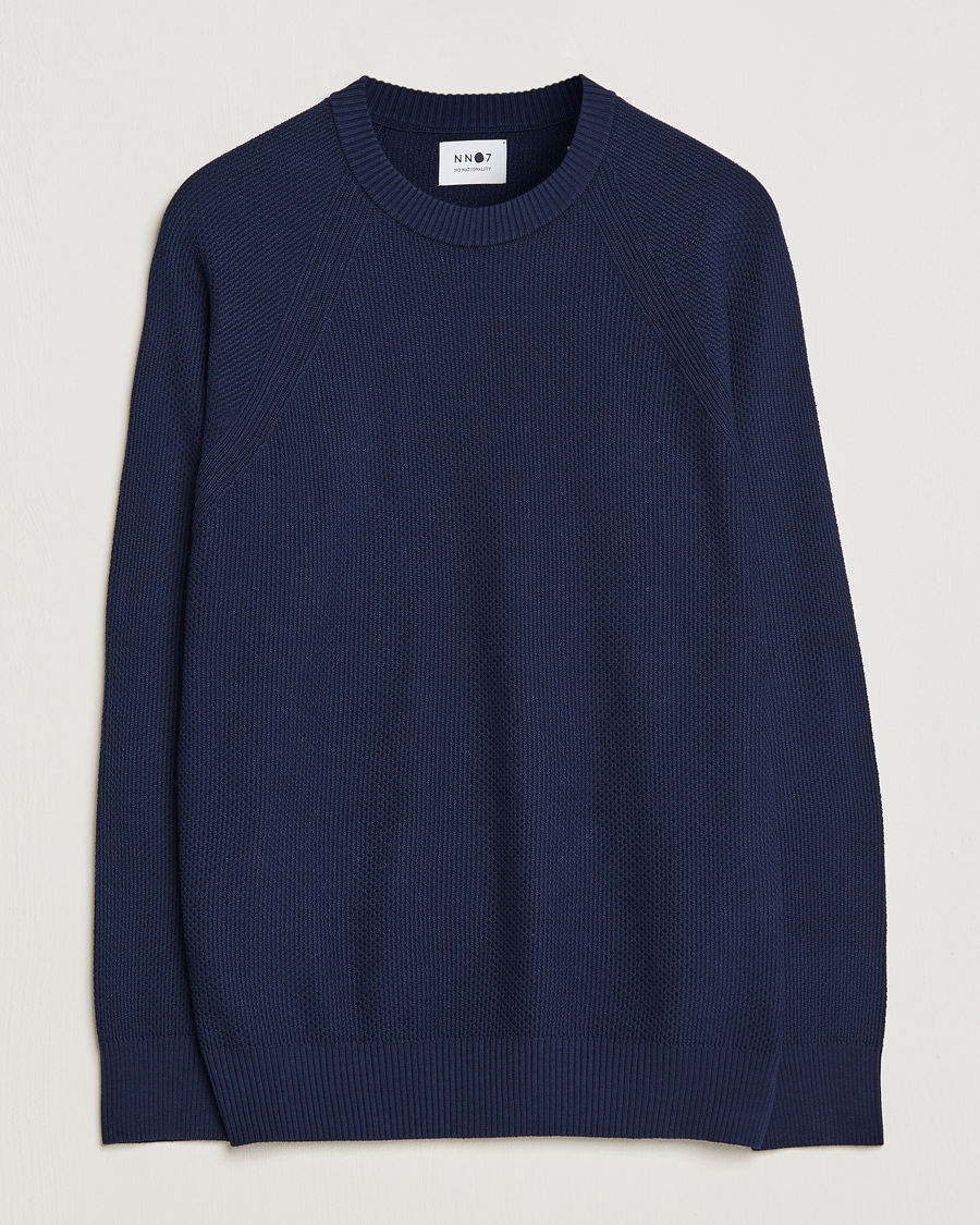 Mies | Puserot | NN07 | Brandon Cotton Knitted Sweater Navy Blue