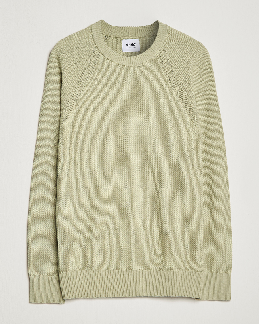 Mies | Puserot | NN07 | Brandon Cotton Knitted Sweater Pale Green