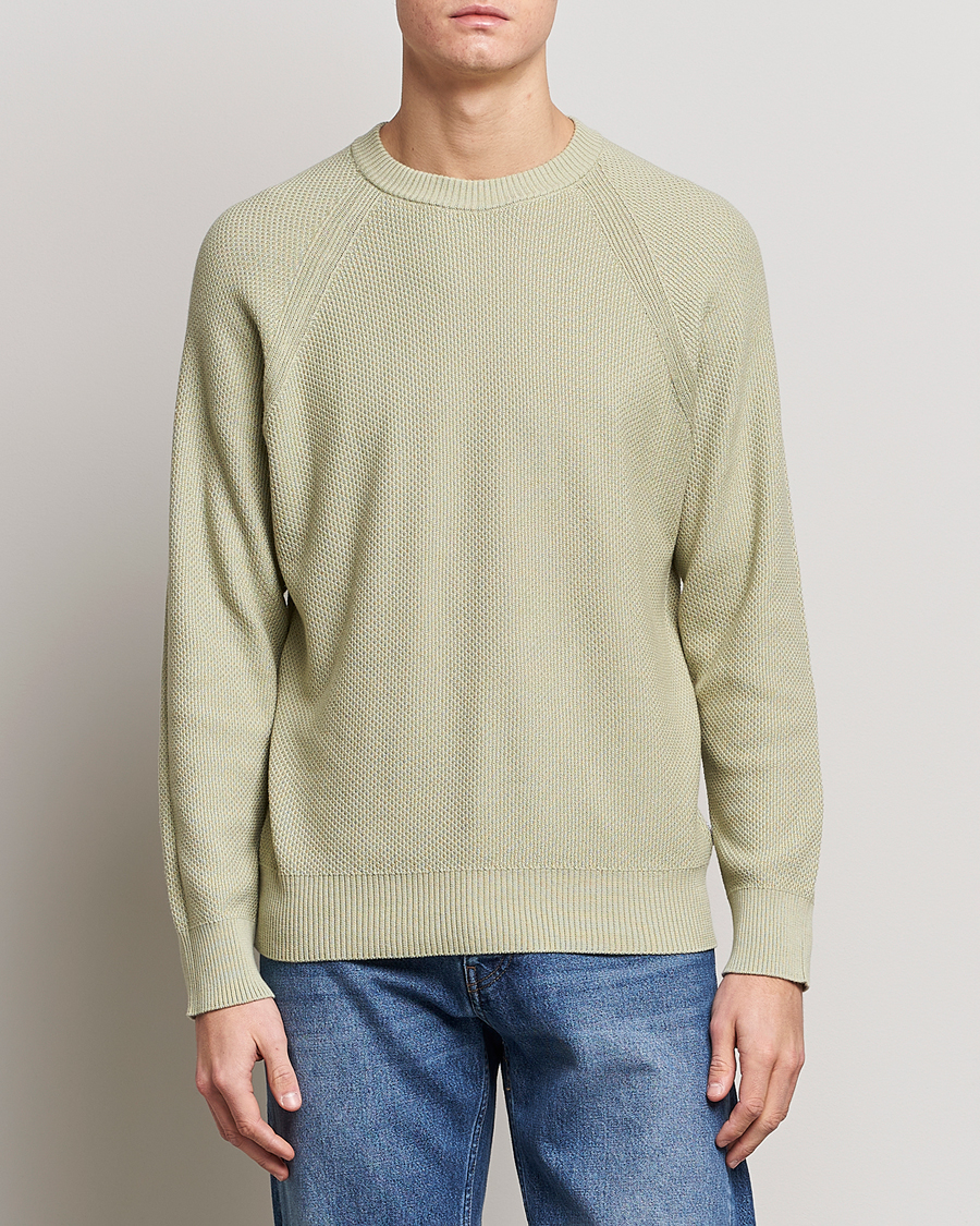 Mies | Puserot | NN07 | Brandon Cotton Knitted Sweater Pale Green
