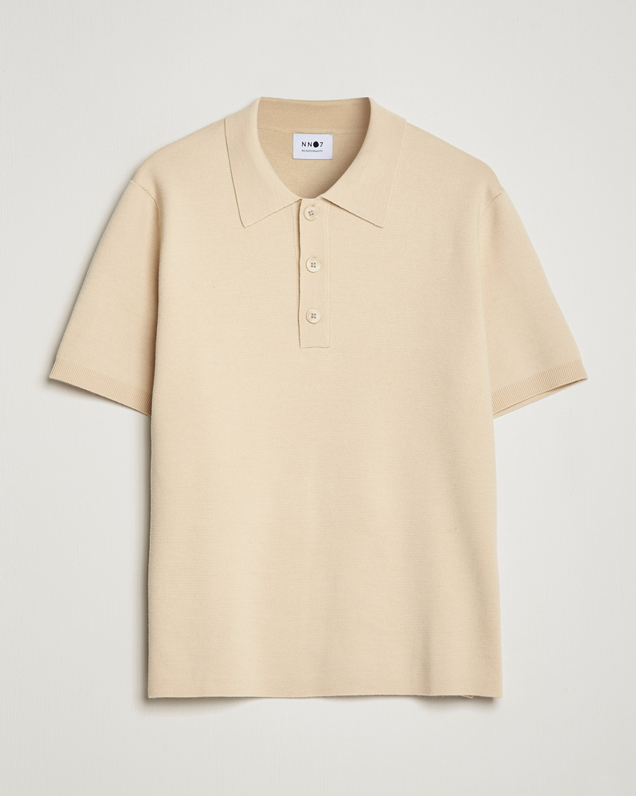 Mies | Pikeet | NN07 | Harald Knitted Polo Ecru