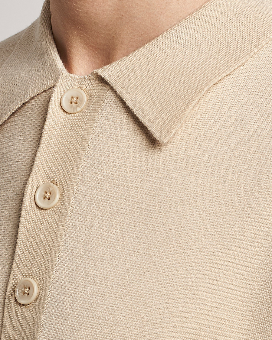 Mies | Pikeet | NN07 | Harald Knitted Polo Ecru