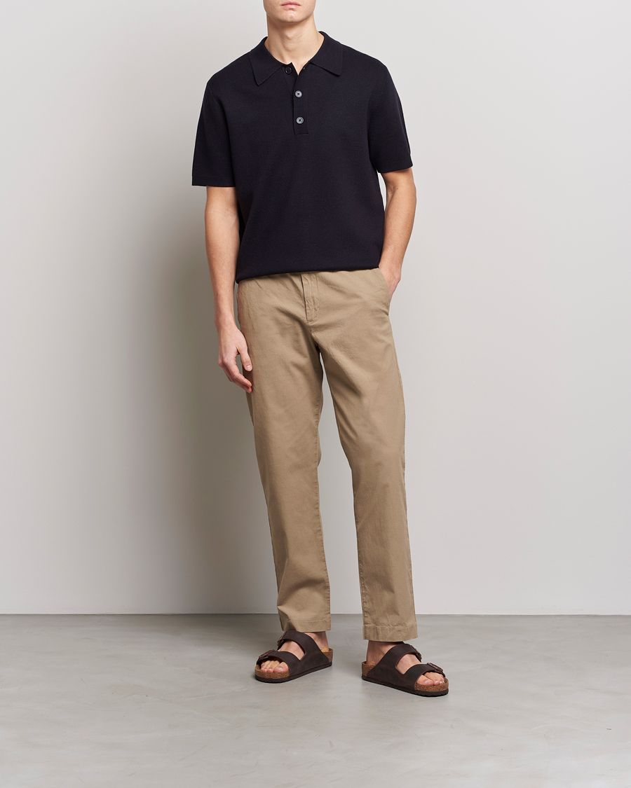 Mies | Pikeet | NN07 | Harald Knitted Polo Navy Blue