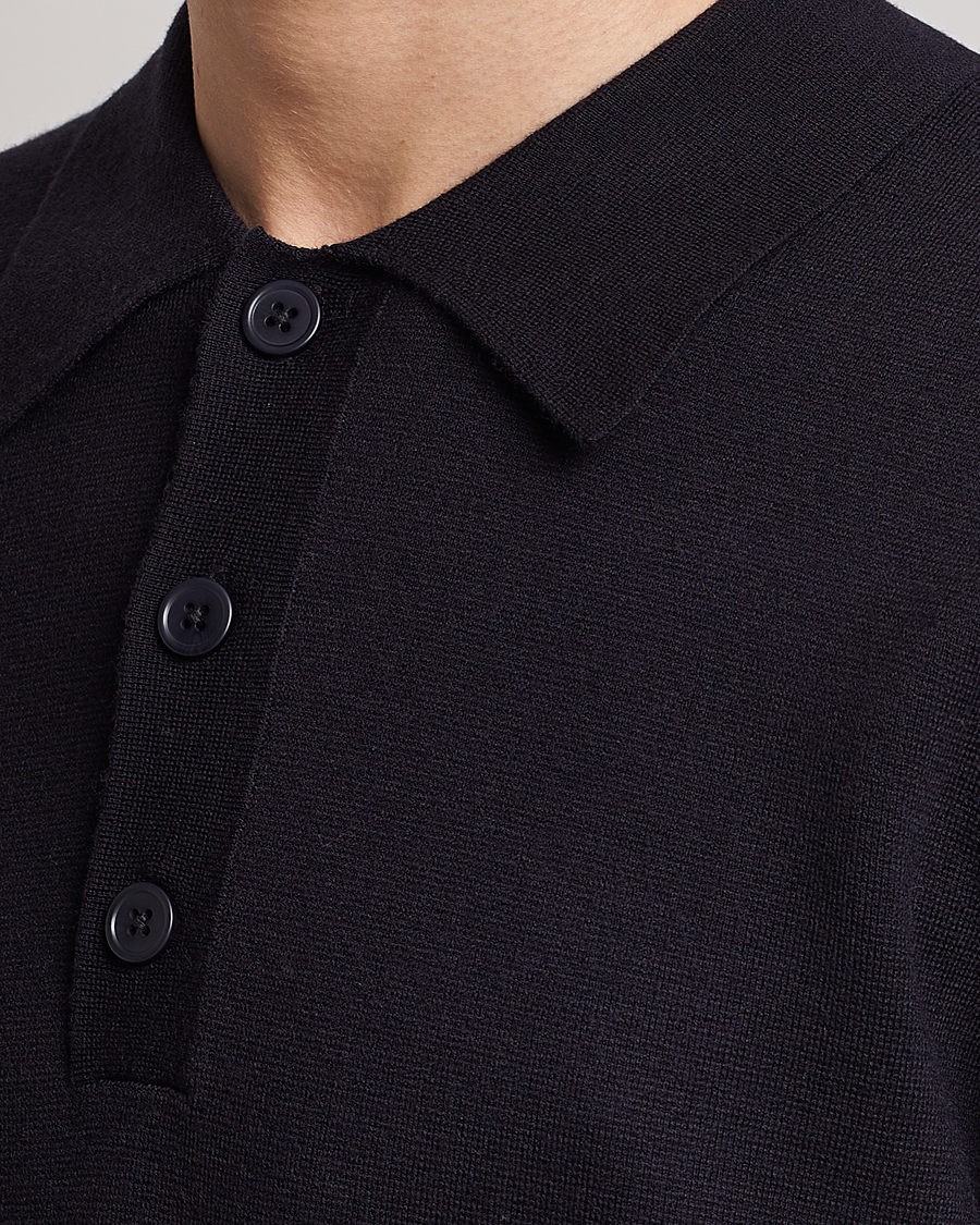 Mies | Pikeet | NN07 | Harald Knitted Polo Navy Blue