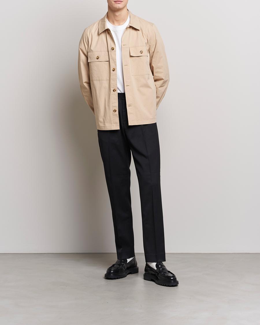 Mies | Kauluspaidat | NN07 | Wilas Ripstop Overshirt Cream