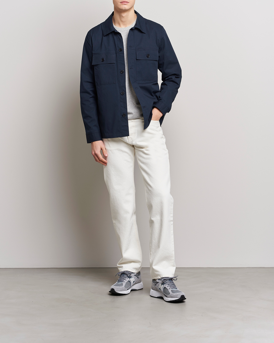 Mies | Kauluspaidat | NN07 | Wilas Ripstop Overshirt Navy Blue