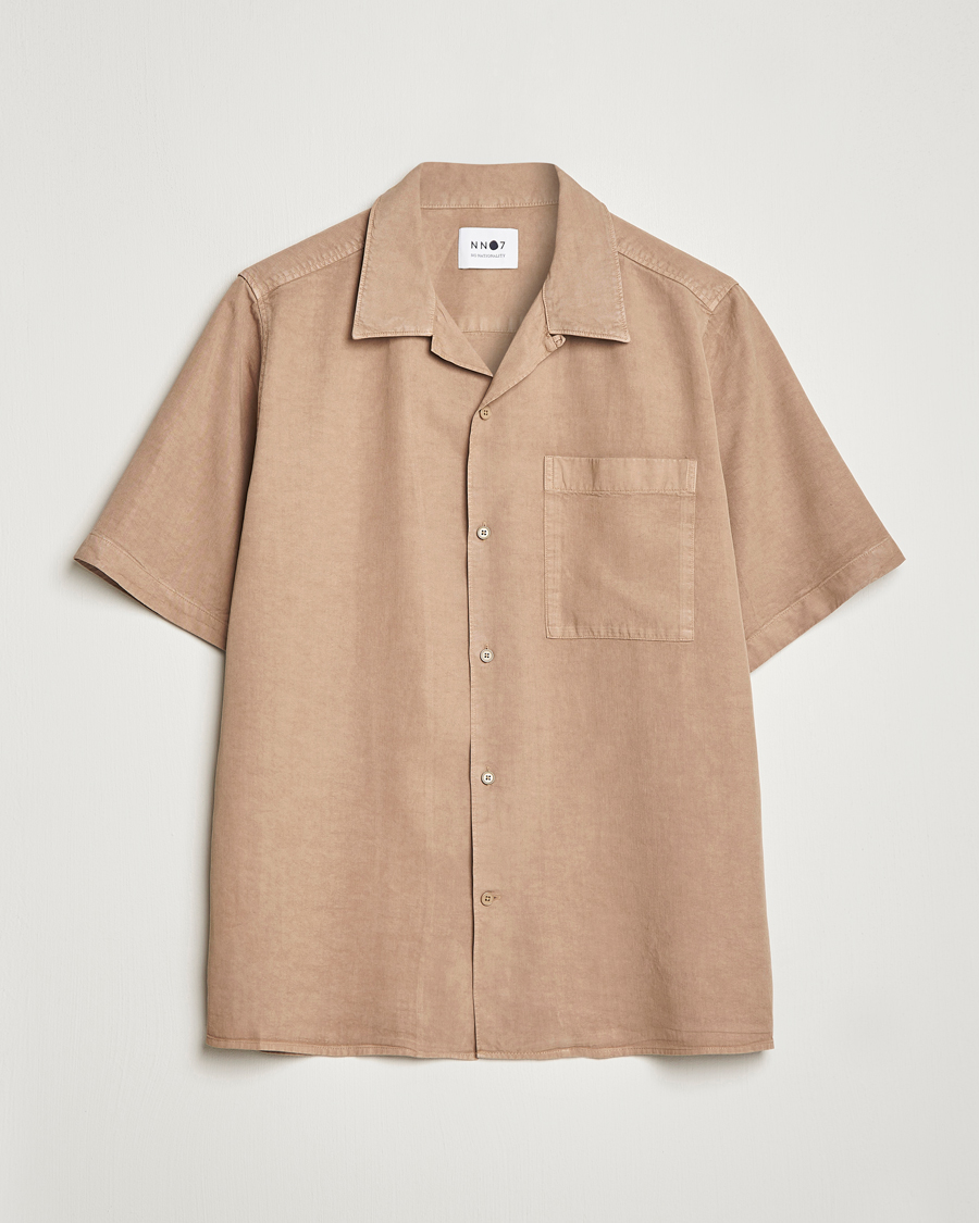 Mies | Kauluspaidat | NN07 | Julio Tencel Resort Collar Shirt Greige