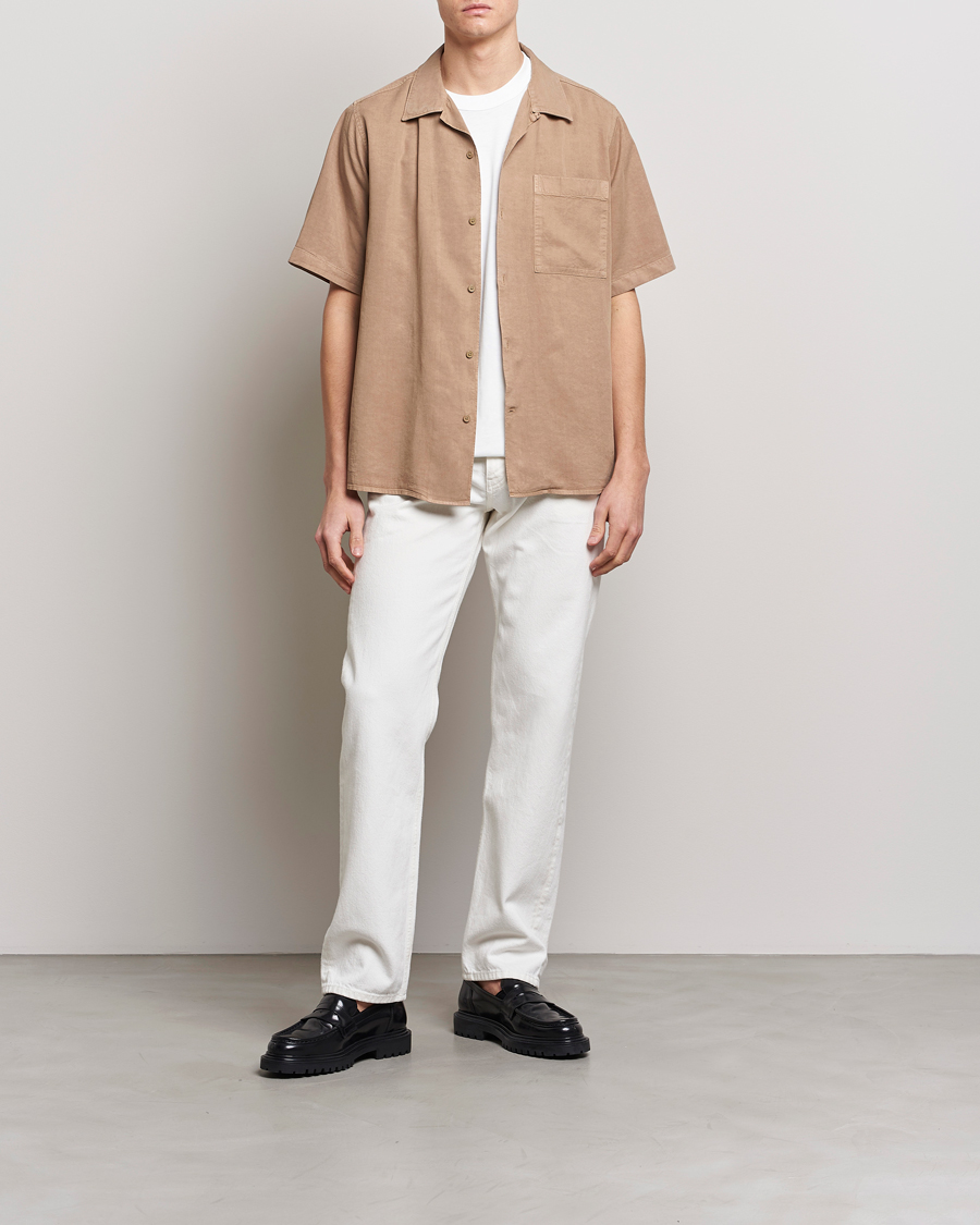 Mies | Kauluspaidat | NN07 | Julio Tencel Resort Collar Shirt Greige
