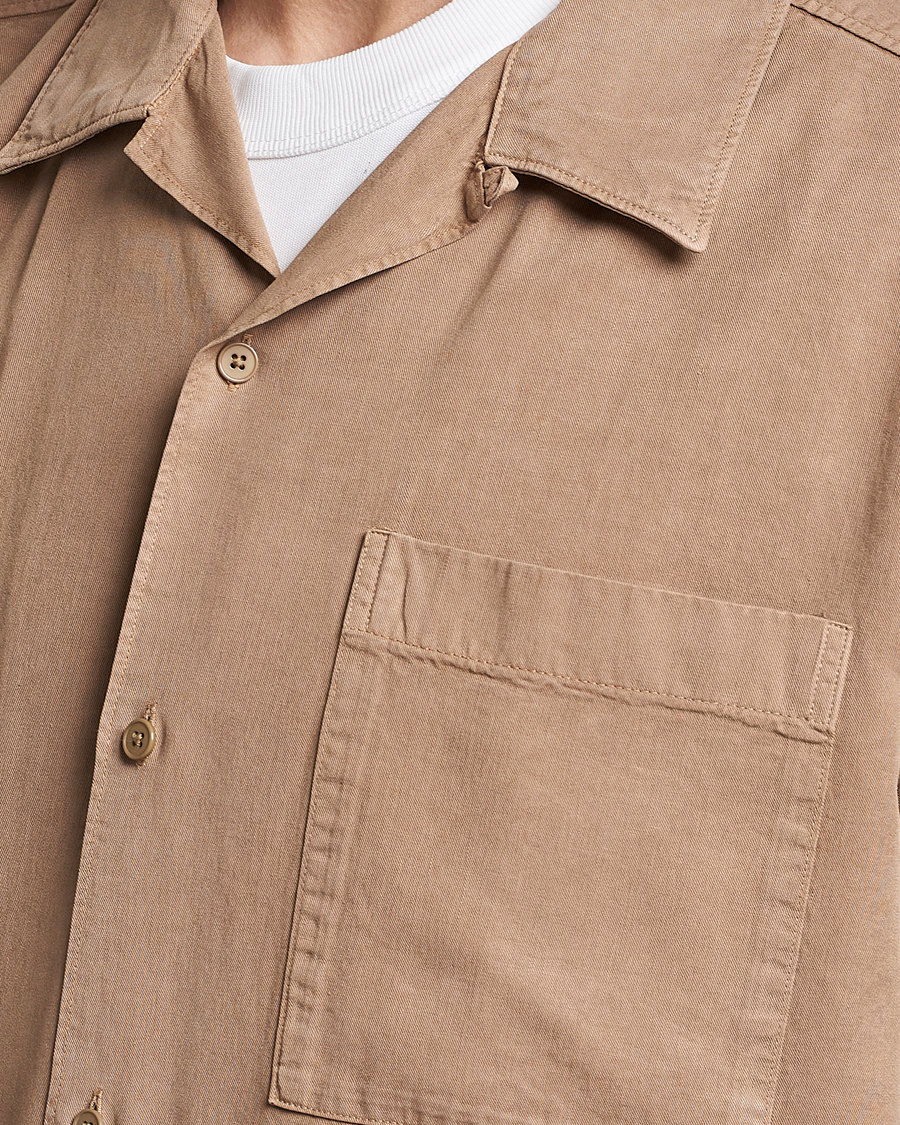 Mies | Kauluspaidat | NN07 | Julio Tencel Resort Collar Shirt Greige