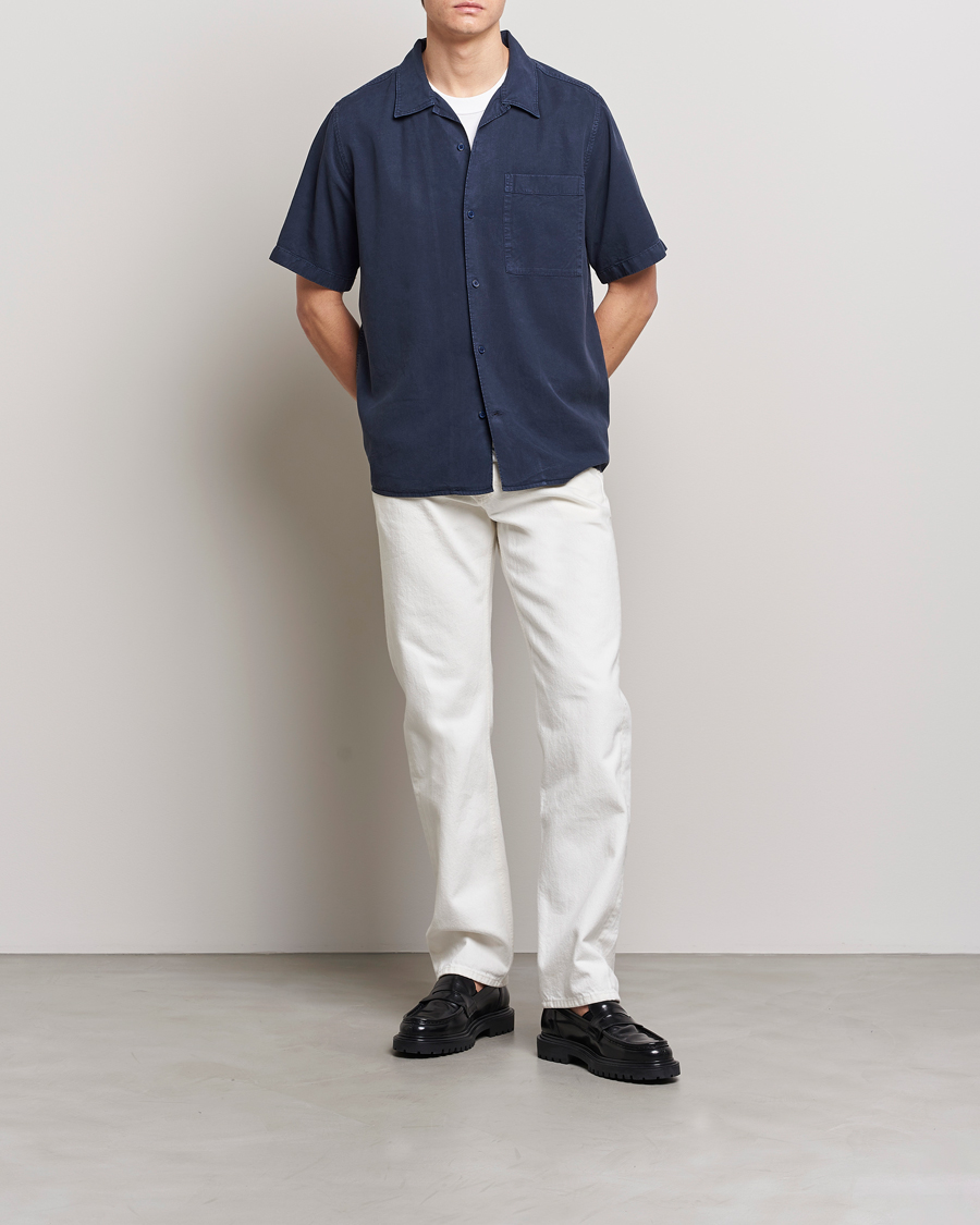 Mies | Kauluspaidat | NN07 | Julio Tencel Resort Collar Shirt Sargasso Sea