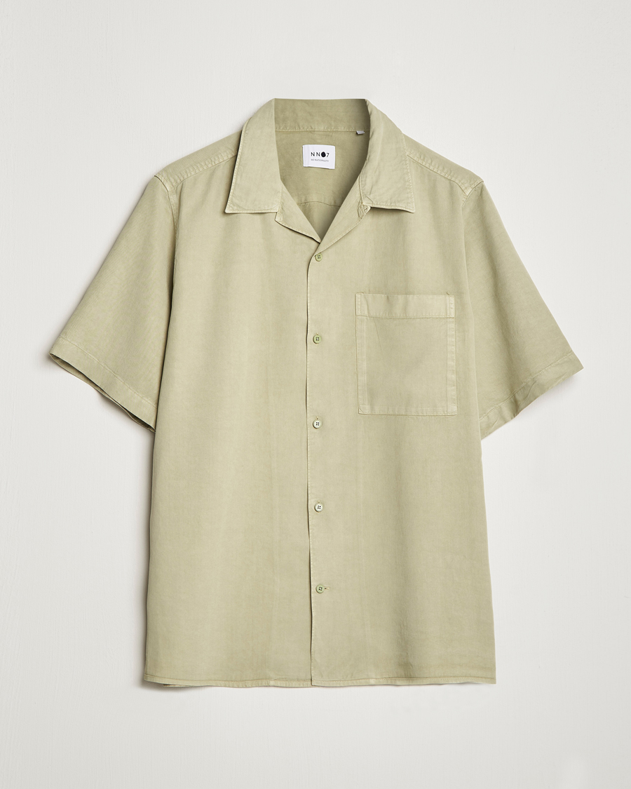 Mies | Kauluspaidat | NN07 | Julio Tencel Resort Collar Shirt Pale Green