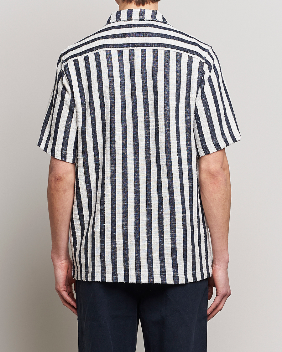 Mies | Kauluspaidat | NN07 | Julio Striped Short Sleeve Shirt Navy/White